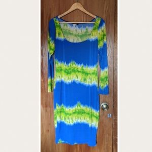 Funky bright bodycon midi dress